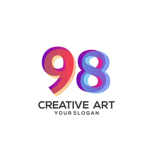 Number Logo Gradient Design Colorful — Stock Vector