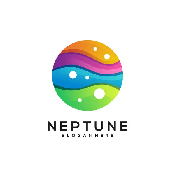 Neptun Logo Buntes Gefälle — Stockvektor