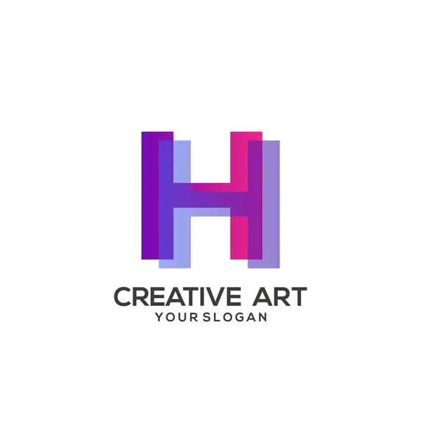 H harfi logosu renkli gradyan tasarımı