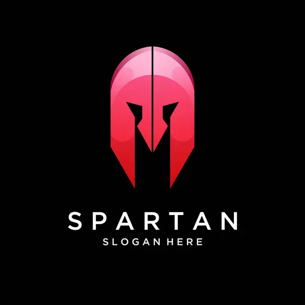 Spartan Logo Design Colorful Gradient — Stock Vector