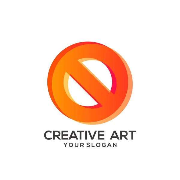 Warning Logo Gradient Colorful Design — Stock Vector