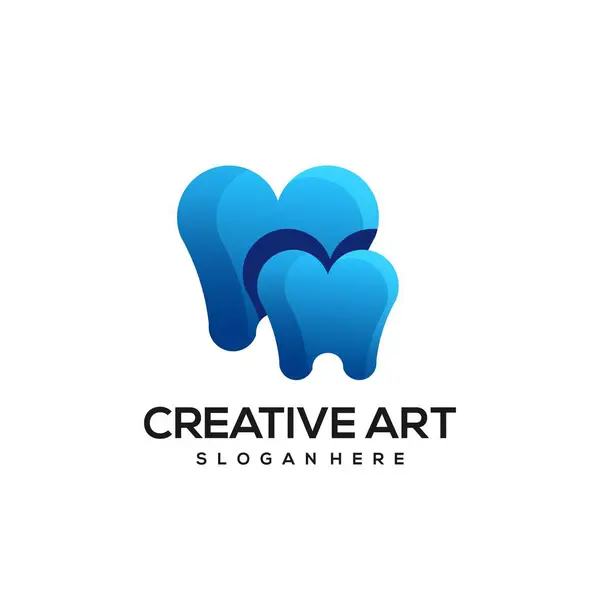 Dental Logo Gradient Colorful — Stock Vector