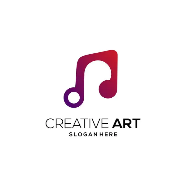 Müzik logosu renkli modern gradyan