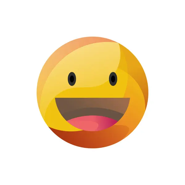 Smile Emoticon Desain Logo Gradien Penuh Warna Gaya Baru - Stok Vektor