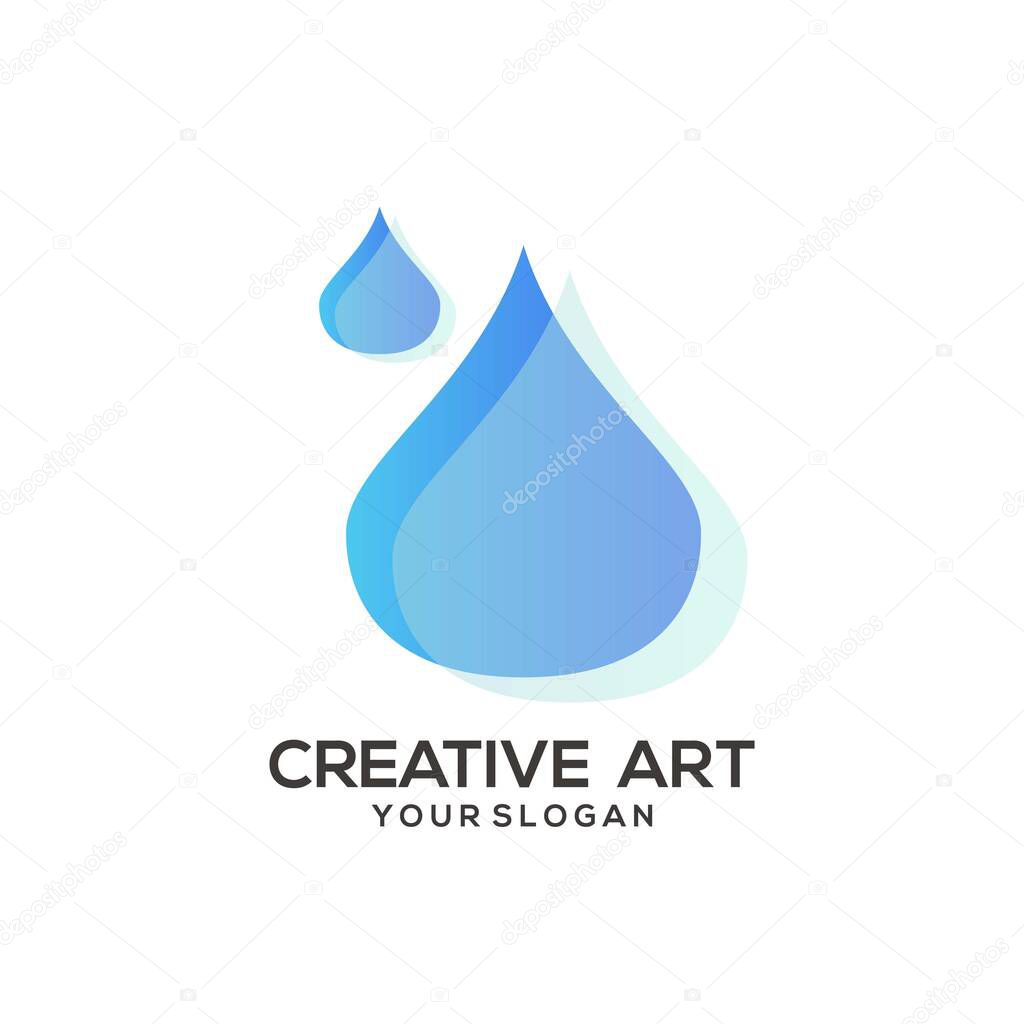 Water logo gradient colorful design