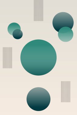 Bir dizi yeşil ve mavi daireler bir desen içinde sıralanır.