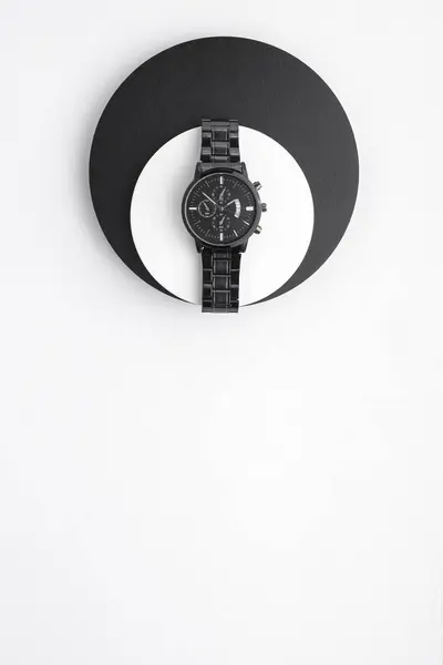 Stillevens Horloge Witte Tafel — Stockfoto