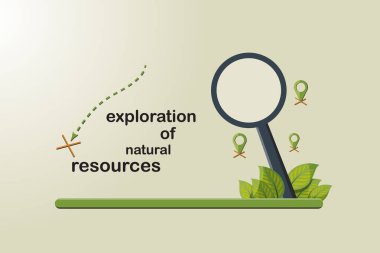 Doğal kaynakları keşfetmek için bir büyüteç kullanılır.