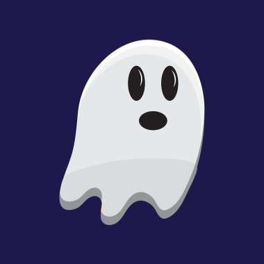 A ghost with a surprised expression on its face clipart