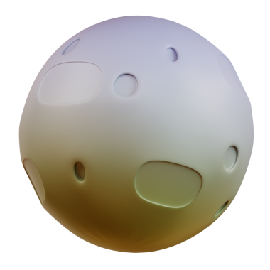 Ortasında siyah nokta olan beyaz ve gri bir top.