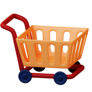 Üstünde sepet olan bir alışveriş arabası.