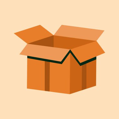 Bir karton kutu açık ve boş