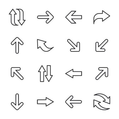 Çeşitli yön ve boyutlarda bir ok seti. Oklar farklı yönleri gösteriyor, hareket ve yön duygusu yaratıyor.