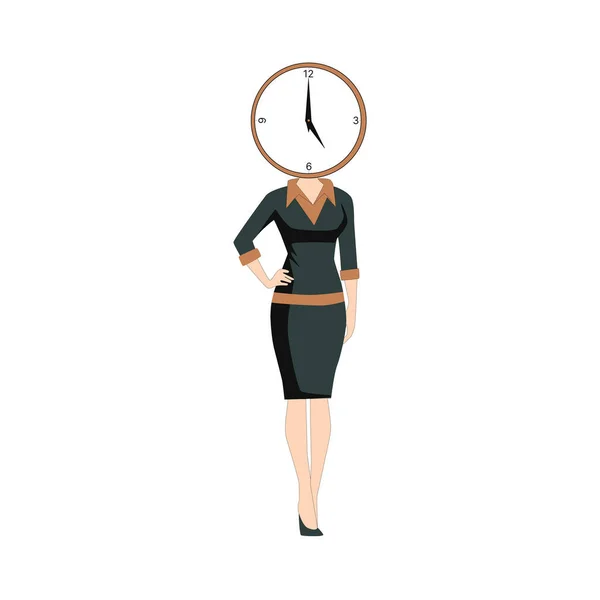 Çizim ve vektör formunda çok çalışan bir kadın ofis çalışanının karakterini çizmek