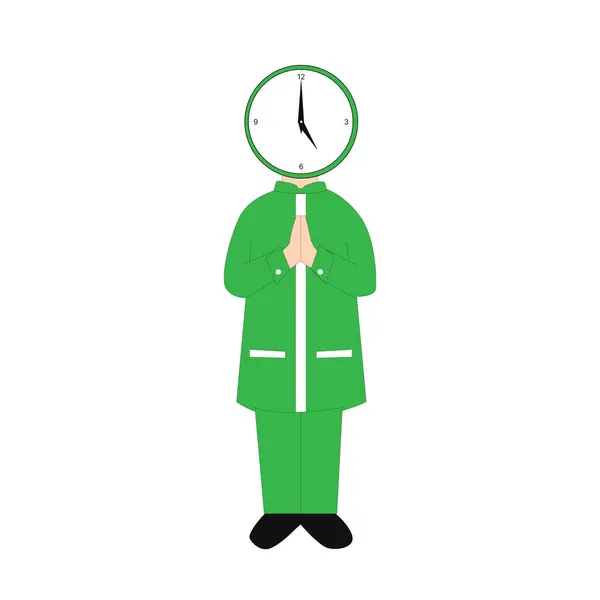 Bir erkek karakter yarattım. Kurban Bayramı ya da bayram bayramını web sitesi ya da afiş için vektör illüstrasyon şeklinde dilesin diye.