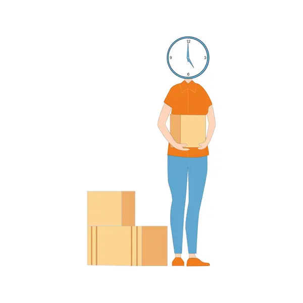 Paketleri teslim eden ya da evinize güvenli ve hızlı bir şekilde vektör çizimleri yapan bir kadın karakteri yarattım.