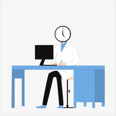 Hastasını zamanında bekleyen bir doktor olan bir erkek karakter yarattım.