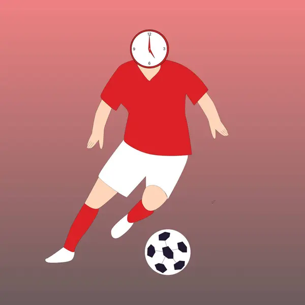 Créé Personnage Masculin Qui Joue Football — Image vectorielle