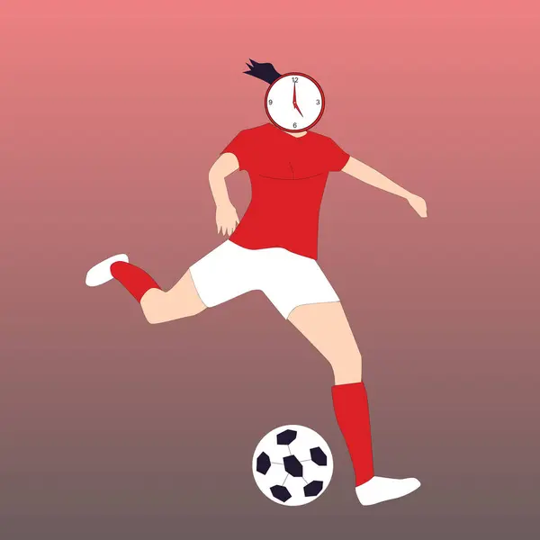 Have Created Female Character Who Likes Playing Football — Archivo Imágenes Vectoriales