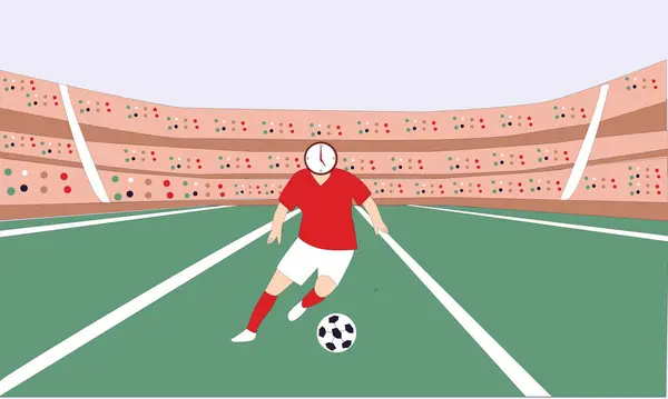 Stadyumda futbol oynayan bir erkek karakter yarattım.