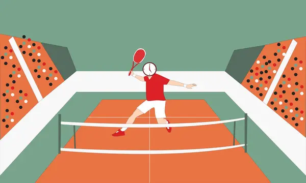 Sahada tenis oynayan adam