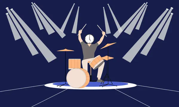 Sahnede davul çalan bir erkek karakter yarattım..