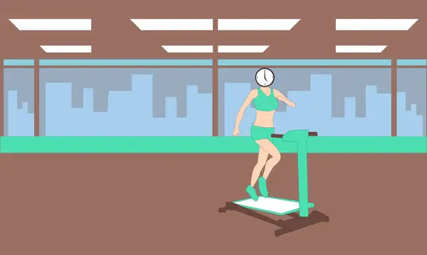 Spor salonunda egzersiz yapan bir kadın karakter yarattım..