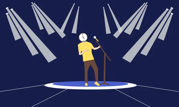 Sahnede şarkı söyleyen bir erkek karakter yarattım.