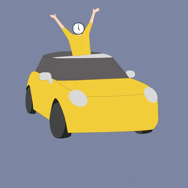 Lüks bir araba süren bir adam karakteri yarattım.