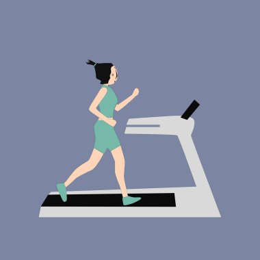 Koşu bandı kullanan bir kadın karakteri yarattım.