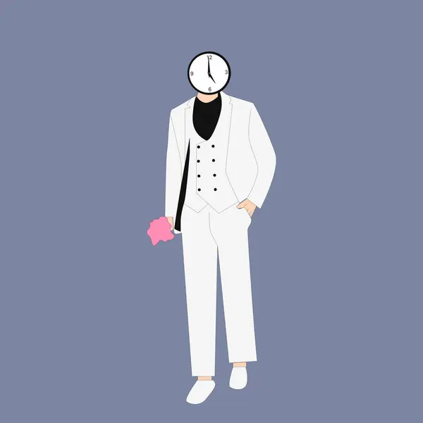 Takım elbise giyen bir damat karakteri yarattım..