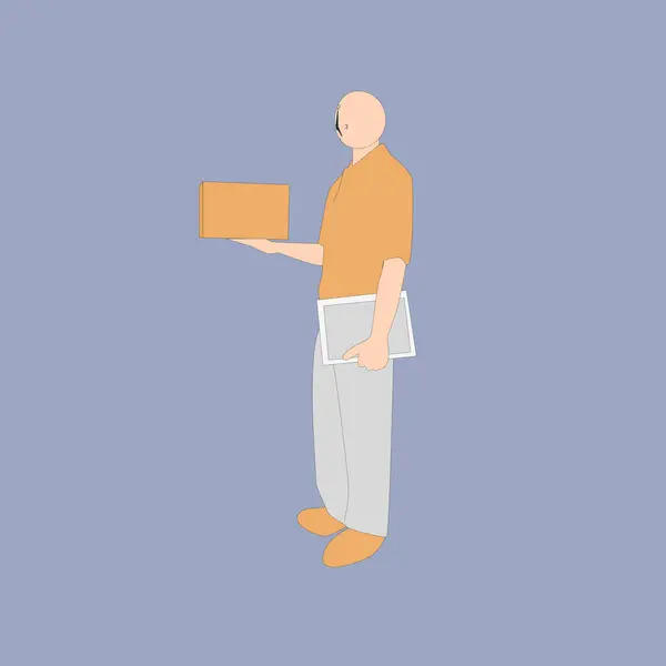 Ürün paketi alan bir erkek karakter yarattım..