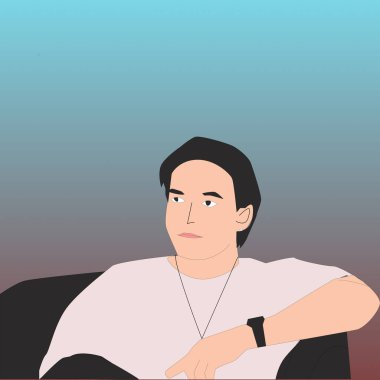 Saat takan bir adam karakteri yarattım.