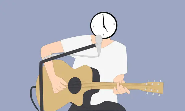 Gitar çalıp şarkı söyleyen bir adam karakteri yarattım.