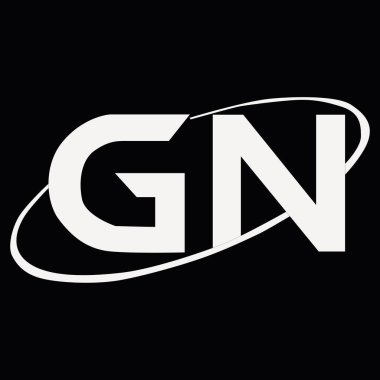 GN logosu gümüş stili monogrom