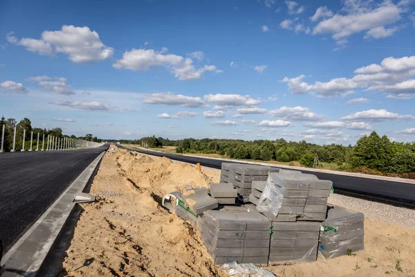 Highway construction. construction work using heavy equipment. Highways