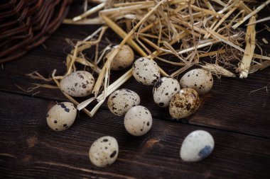 Paskalya süsü. Kırsal bir zeminde paskalya yumurtaları