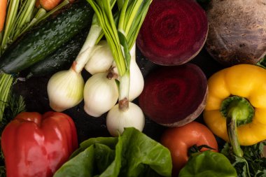 Kırsal alanda mevsimlik taze sebzeler.