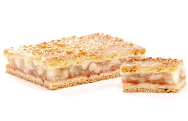 Şekerleme. Beyaz arka planda tatlı pasta