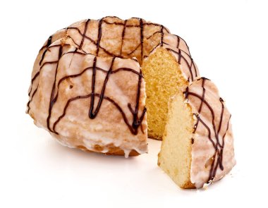 Şekerleme. Beyaz arka planda tatlı pasta