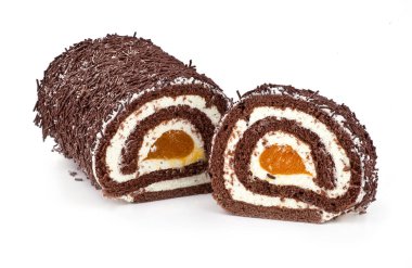 Şekerleme. Beyaz arka planda tatlı pasta