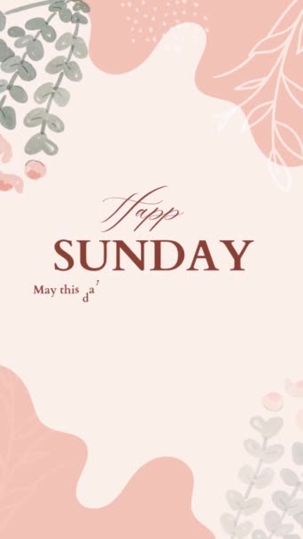 Щаслива Неділя Натхненна Цитата Друкарня Календаря Або Плаката Запрошення Вітальна — стокове відео