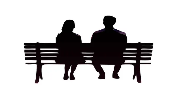 Yaşlı bir çift parktaki bankta oturmuş doğanın tadını çıkarıyor.