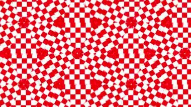 Kırmızı ve beyaz kareli altıgenlerden oluşan kusursuz ve soyut bir desen. Arkaplan, tekstil, duvar kağıtları ve grafik tasarım projeleri için ideal.