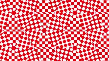 Kırmızı ve beyaz kareli altıgenlerden oluşan kusursuz ve soyut bir desen. Arkaplan, tekstil, duvar kağıtları ve grafik tasarım projeleri için ideal.