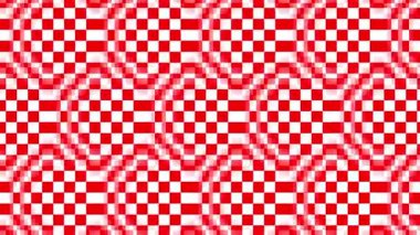 Klasik kırmızı ve beyaz dama tahtası tasarımı içeren soyut, dikişsiz desen. Geçmişler, tekstil, duvar kağıtları ve grafik tasarım projeleri için ideal. Yüksek çözünürlüklü doku.