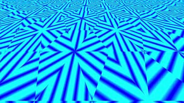 Merkezi bir noktadan yayılan mavi üçgenlerin geometrik deseni bir perspektif etkisi yaratıyor. Koyu maviden açık maviye doğru. Modern, soyut tasarım ve dinamik bir his..