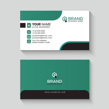 Parlak Yeşil ve siyah Profesyonel İş Kartı Şablonu
