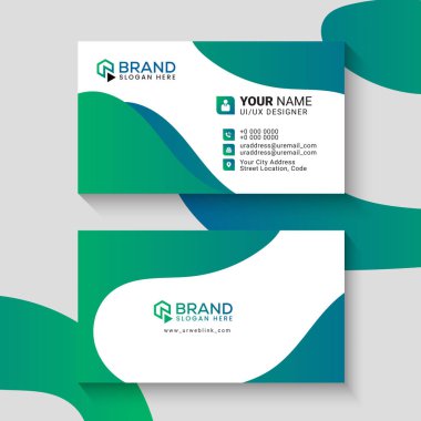 Yeşil Renkli Gösterişli Profesyonel İş Kartı