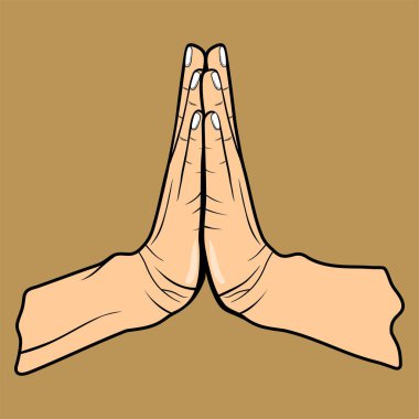 Özür dileme el hareketi, fiziksel ve zihinsel özür dileme, Tangan minta maaf, mohon maaf vektör illüstrasyonu